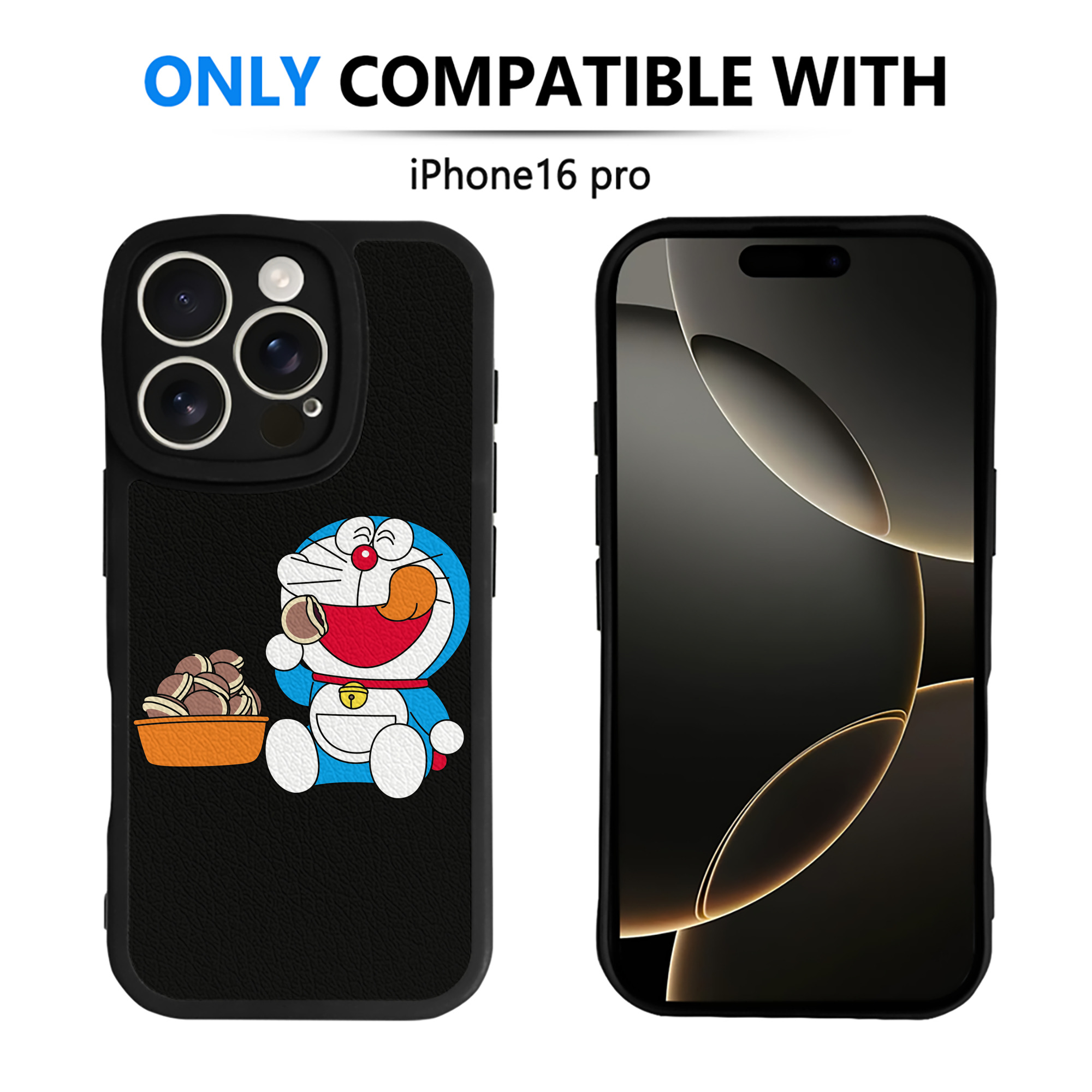 （画像用） ドラえもん Doraemon 【iPhone 16シリーズ対応】シリコンスマホケース（レザー調） 材質：シリコン